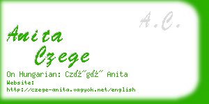 anita czege business card